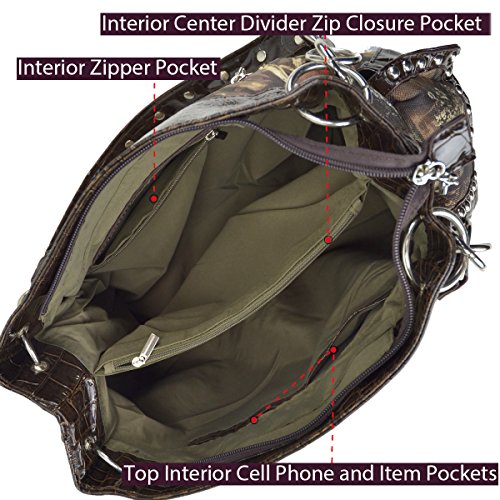 Camouflage Rhinestone Hobo Purses Western Style Handbag Woman Shoulder Bags4