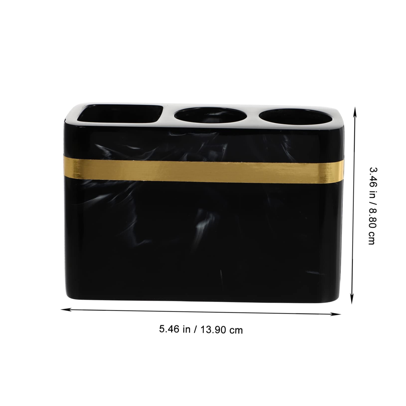 PRETYZOOM Porta Spazzolino Da Dentifricio Da Bagno Elegante Porta Spazzolino Con Finiture Dorate E Nero Per Tenere in Ordine Il Tuo Bagno