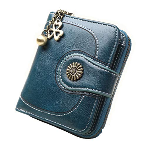 ZYElroy Vintage Leather Cera de petróleo corta de las mujeres Carteras Pequeños lindo monedero tarjeta monedero del bolso femenino Holder Cover