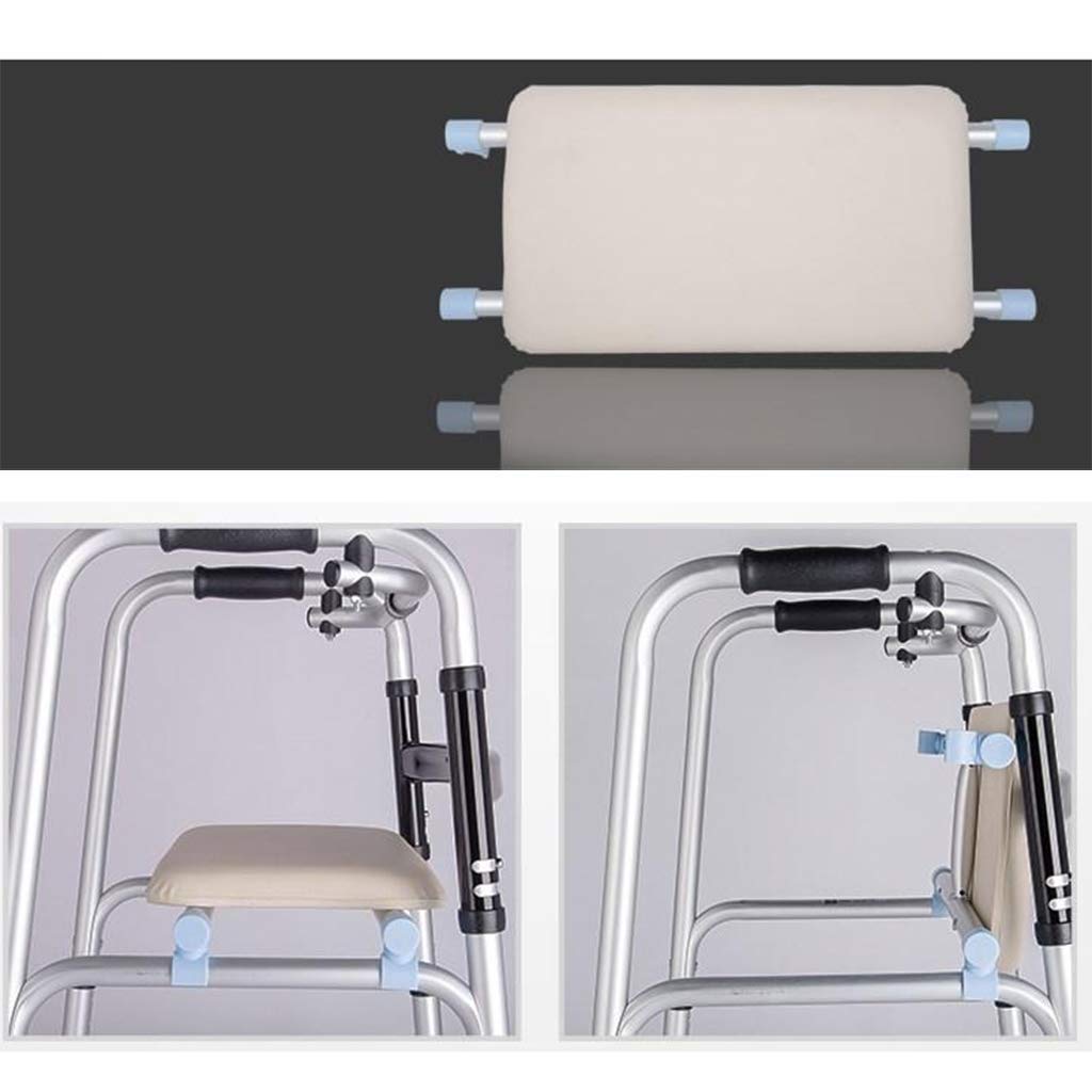 Andador, Andador Plegable Ligero con 2 Ruedas, Asiento y Bolso, Altura Ajustable It's so Kind of You, sin Ruedas