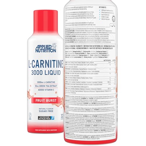 Applied Nutrition L Carnitine 3000 Liquid +1 Sample - L-Carnitine with Green Tea & Vitamin C, Boosts Energy & Weight Management, Vegan (480ml - 32 Servings) (Fruit Burst) - Image 3
