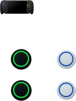 Thumb Grips for ROG Xbox Ally X & ROG Xbox Ally,UYRUREL 4 PCS Joystick Cap, Made of Premium Environmentally Friendly Silicone Material, Anti Slip and Sweat Proof,Black Green+White Blue.