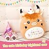 CozyWorld 12'' Birthday Highland Cow Plush Pillow, Cute Scottish Highland Cow Stuffed Animal, Happy Birthday Plush Toy Party Decor Gifts for Kids Boys Girls #1