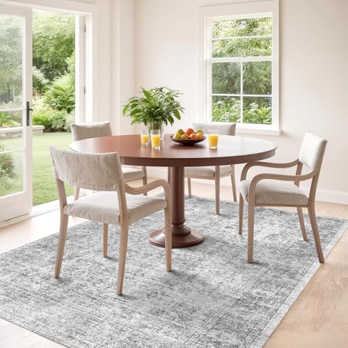 Tapete decorativo gris 4x6 lavado lavable antideslizante miniatura 4