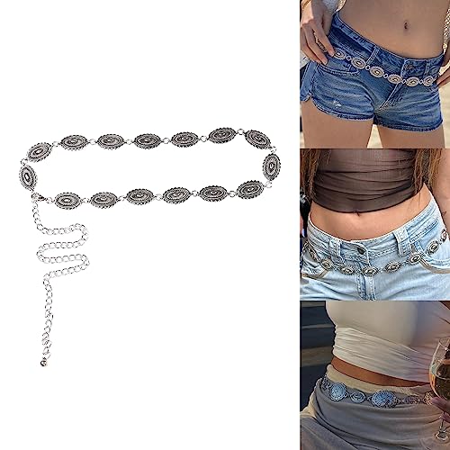 Vintage Women Waist Belt Vintage Thin Ethnic Belts With Carved Flower Buckle Decorative Women Metal Waist Belt2