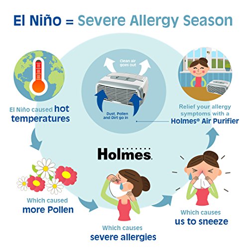 Holmes Desktop Hepa-Type Filter & Optional Ionizer, Air Purifier, Cream #TOP3