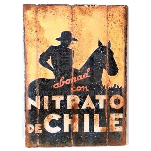 RetroReclamos Cuadro de madera vintage NITRATO DE CHILE