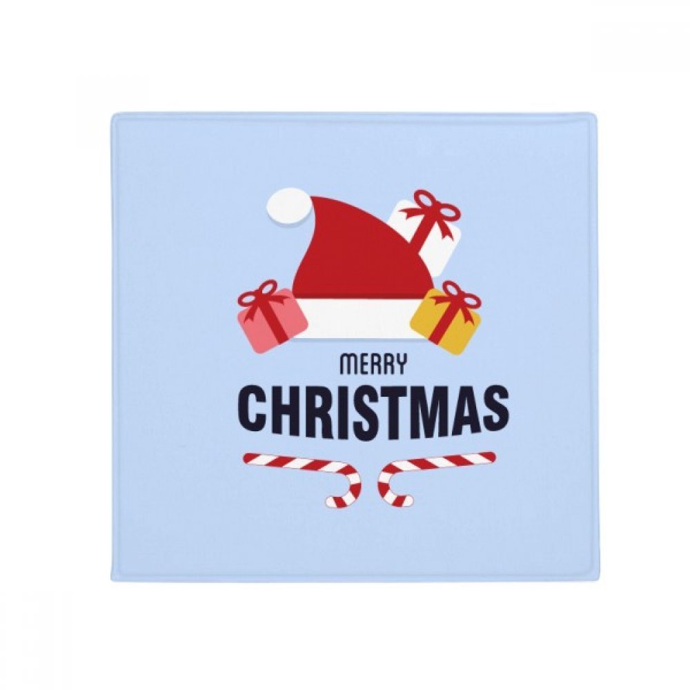 Tapis de sol carré antidérapant Merry Christmas en polyester