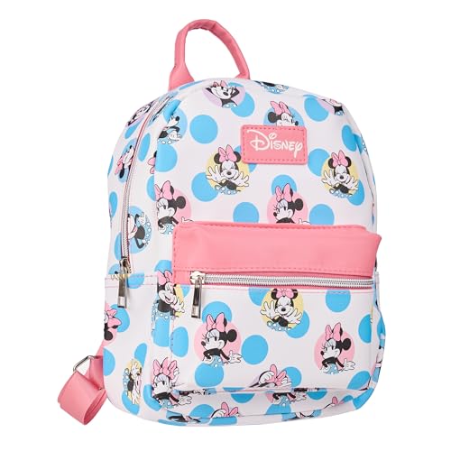 Disney's Minnie Mouse Pink and Blue Polka Dots 11.5" Mini Backpack2