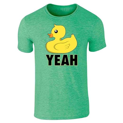 Duck Yeah! Funny Heather Irish Green S Graphic Tee T-Shirt For Men