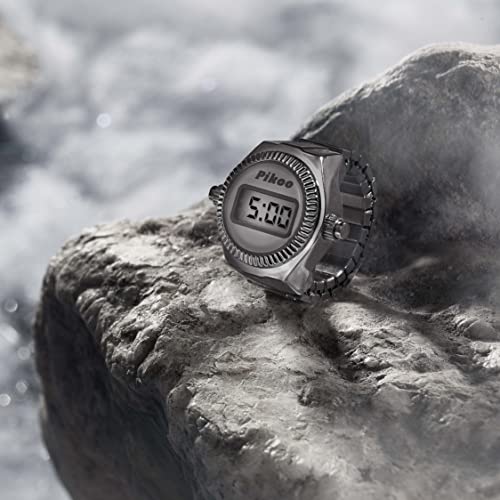 Pikoo: Digital Ring Watch w/Time & Date, One Size Fits All (2nd Gen) Chrome Pearl - Thumbnail 6