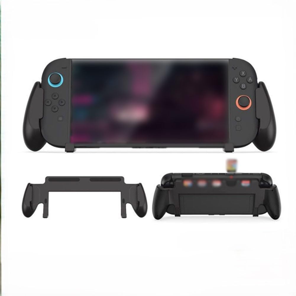 Impugnatura ergonomica Switch 2 Console, manico antiscivolo in ABS con design confortevole, gioco esteso, leggero e portatile, nero