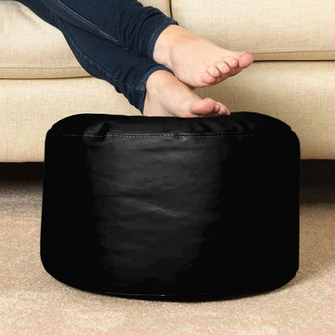 Image of Bean Bag Cover 4XL Without Beans with Footrest and Cushion Lounge Chair Luxury Bean Bag Cover with Footrest Without Beans 4XL (Black New)