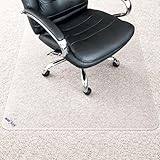 Marvelux Extra Thick Heavy Duty Polycarbonate Office Chair Mat & Floor Protector for Plush, High Pile & All Carpeted Floors & Hardwood Flooring, Clear Rectangular Chair Mat 35” x 47” x 1/5” Thick