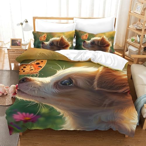 Housse de couette chien 3d microfibre infroissable et fermeture rapide