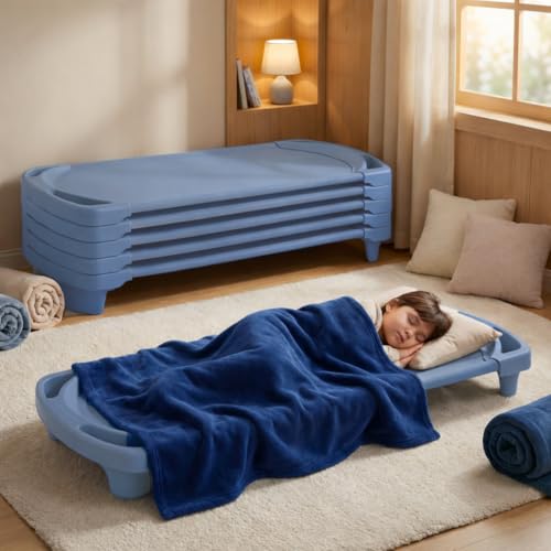 Image of Angeles Sleeping Cot Daycare Essentials, Wedgewood Blue, Standard, Set of 4