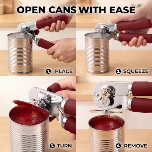 Image of Zulay Kitchen Stainless Steel Swing Open Manual Can Opener Comfortable Grip