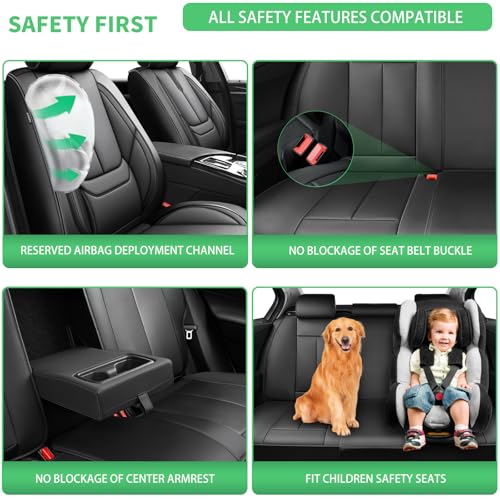 Image of Fit Impreza Car Seat Covers for Subaru Impreza 2004-2024 2025 2026 -Upgraded Premium Waterproof & Breathable Leather,Airbag Compatible,All-Weather Seat Cushion Protector,Full Set,Black