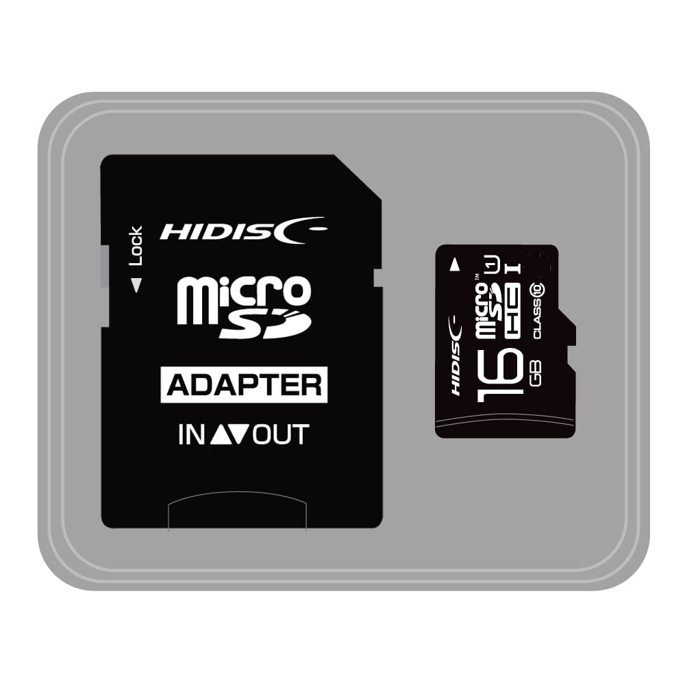 HIDISC microSDカード 16GB Class10 SD変換アダプター…