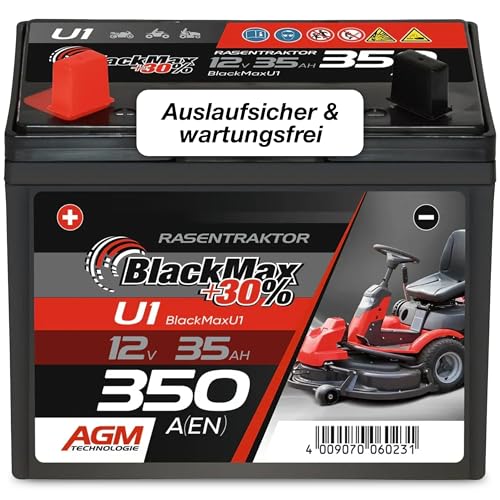 BlackMax Rasentraktor Batterie 12V 35Ah 350A (Pluspol Links...