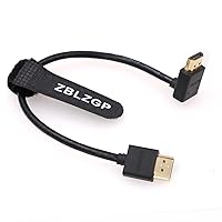 Vista 45 de Cable HDMI en espiral 8K ángulo derecho izquierdo tipo A HDMI 2.1 Cable para cámaras Sony Canon R5 Nikon Blackmagic Pocket Cinema