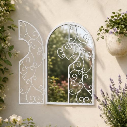 HomeZone - Specchio da parete in legno, stile vintage shabby...
