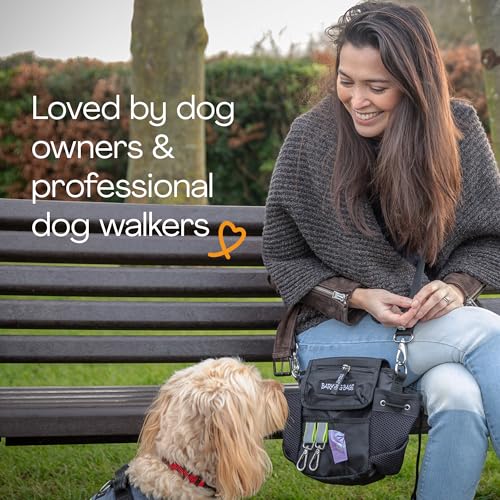 Barking Bags, The Original Dog Walking Bag,Schwarz,Wie in Dragons' Den, leichtes und praktisches Design, trägt Hundespielzeug, Leckerlis, Kotbeutel und mehr mit Leichtigkeit
