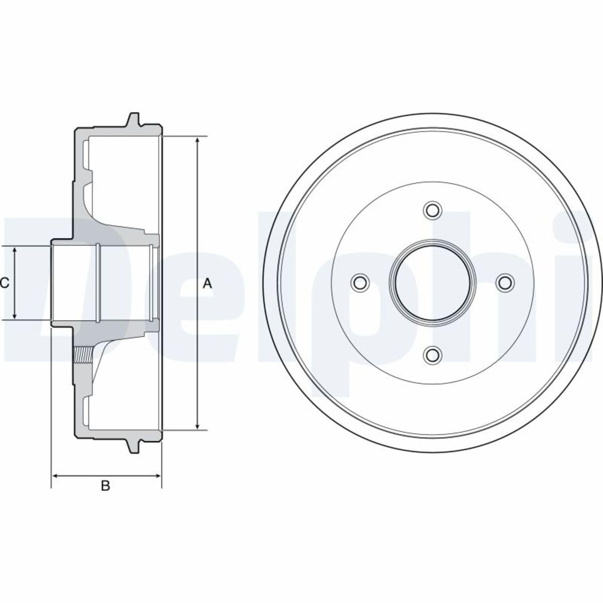 Delphi Technologies BFR538 Tambour Frein Avec Roulement - 1 unité