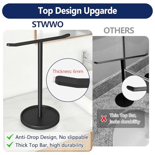 STWWO-Hand-Towel-Holder-Stainless-Steel-Towel-Holder-Stand-for-Bathroom-Kitchen-Countertop-T-Shaped-Hand-Towel-Rack-Stand-Black