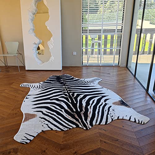 Rugoo ZEBRA PRINT RUG 1 Print Rug 6.4 Ft X 8.5 Ft Black And White Animal Print Rug Animal Printed Rug Cartoon Cute Area Rug Faux Fur Rug Animal Print Mat Carpet thumb #7