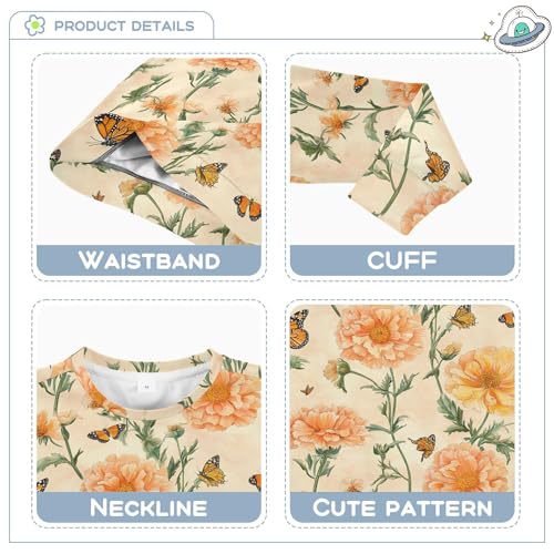 JUNZAN Unique Marigold Blush Big Boys Sweatshirts Hoodies Long Sleeve Sweatshirt With Hoodie Camping 4T3