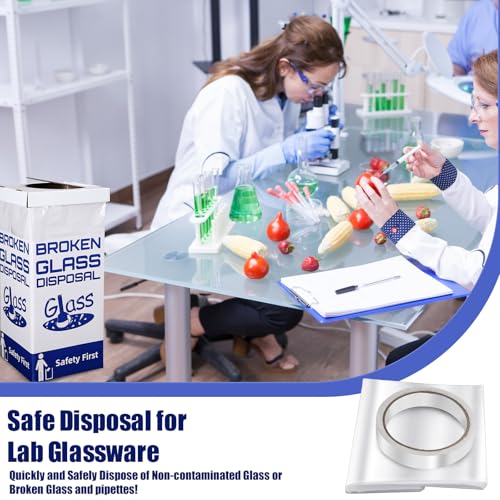 Image of Resurhang 10 Sets Cardboard Broken Glass Disposal Box Floor Model Laboratory Safe Trash Can for Glass Sharps Disposable Garbage Disposal Container Cartons Trash Bins (12 inch L X 12 inch W X 27 inch H)
