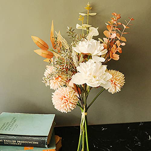 hanlongyu Artificial Flowers Fall Decor Wedding Bouquet, Silk Dandelion Fake Flowers for Dining Table Decor Centerpieces, Wedding Bridal DIY Bouquet Halloween Christmas Home Décor image 2