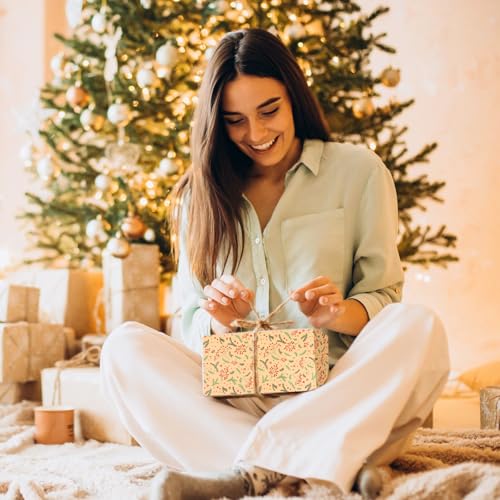 ZJHiome Rolo de papel de embrulho de Natal 43 cm x 10 m, papel de embrulho de Natal, papel kraft rec