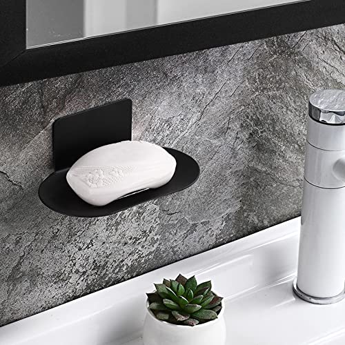 Rise Age Shower Soap Holder, Stainless Steel Self Adhesive Bar Soap Holder For Shower Wall, Bathroom, Kitchen Wall Mounted Soap Dish Black Soap Tray For Bar Soap 2 Pcs #TOP2