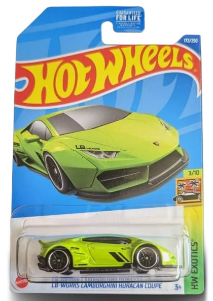 Hot Wheels Lamborghini Huracan Coupe a escala 1:64 verde miniatura 1
