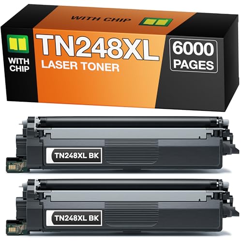 Supply Guy TN248XL Cartuchos de Toner Negro Compatible con Brother TN 248XL para Brother MFC L3760CDW, MFC L3740CDW, DCP L3560CDW, DCP L3520CDW, MFC L3740CDWE, MFC L3740CDWE, HL L3220CW Multipack 2