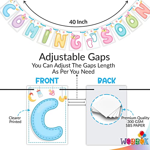 Image of Wobbox Baby Shower Decoration Items| Baby Shower Ceremony Photo Booth Props For Photoshoot, Baby Shower Banner, Mom To Be Sash& Backdrop Foil Curtain, Godh Bharai Ceremony Decoration Kit-(FP1955)