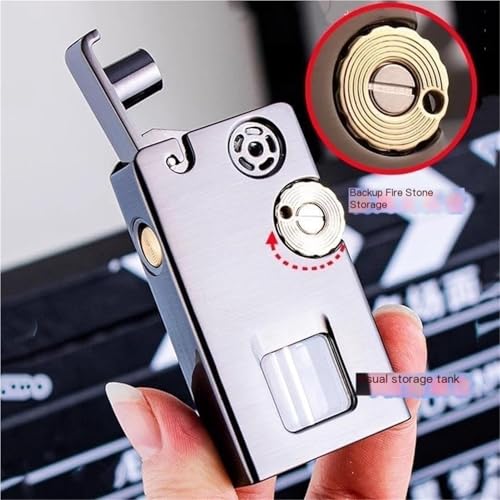 Encendedor de queroseno vintage con diseño transparente y acabados retro 3