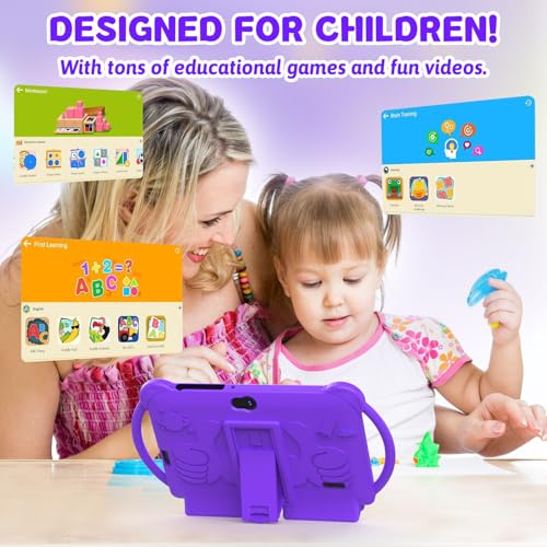 Image of Kids Tablet 7 inch for Boys Girls Android Tablets for Kids, 4GB RAM 32GB ROM Toddler Tablet, WIFI Bluetooth, Safety Eye IPS Screen, Parental Control, Dual Camera Shockproof Case for Educational Games
