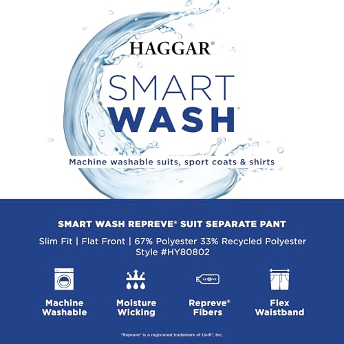 Haggar Men's Smart Wash Performance Slim Fit Suit Separates-Pants & Jackets, Ink-Pant, 34W x 34L - image 3