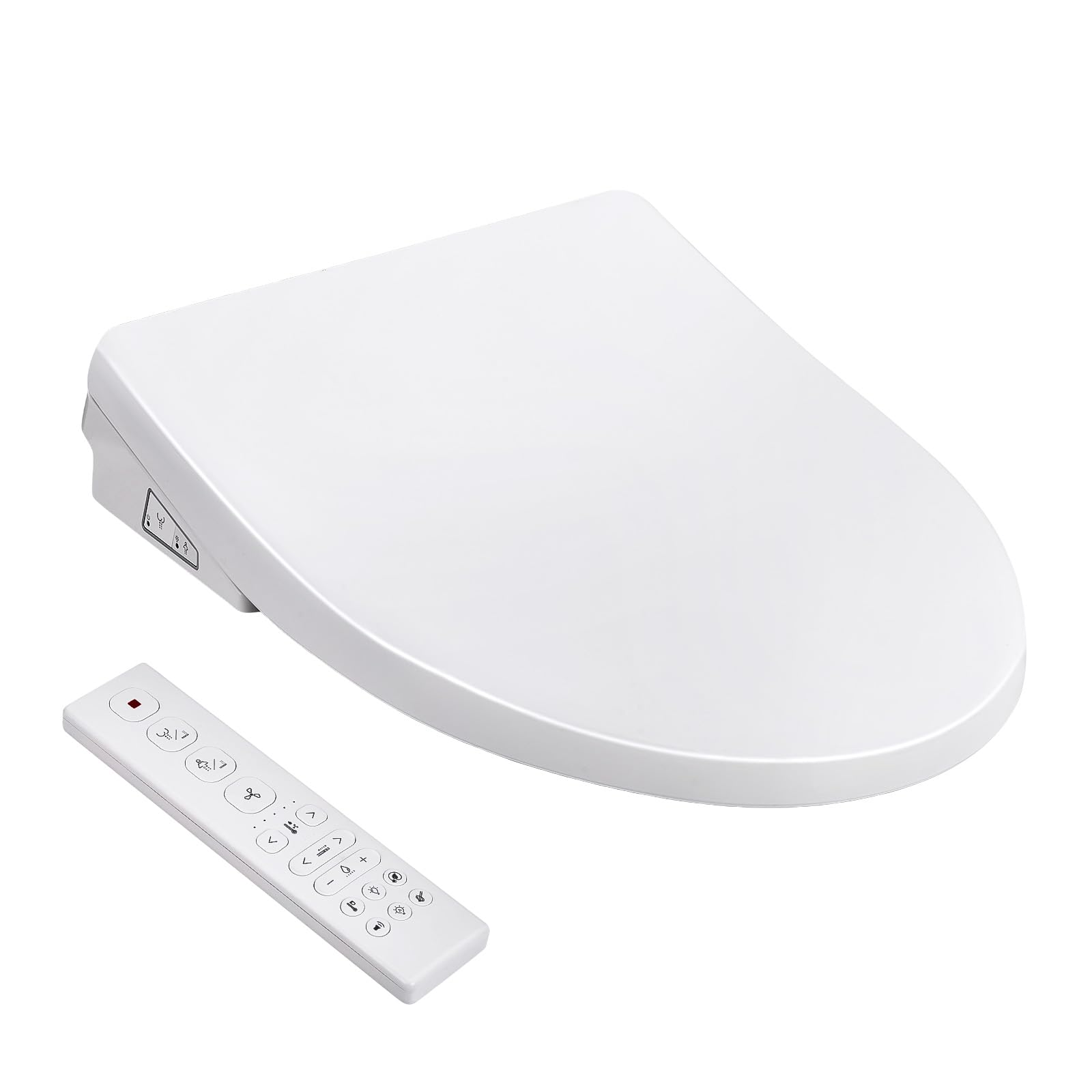 Electronic Bidet Toilet Seat, Elongated Smart Heated Toilet Seat with Endless Warm Water, EWATER Wand Cleaning, Wireless Remote, Heated Seat, Self-Clean Adjustable Nozzle, Sittable Soft Close Lid