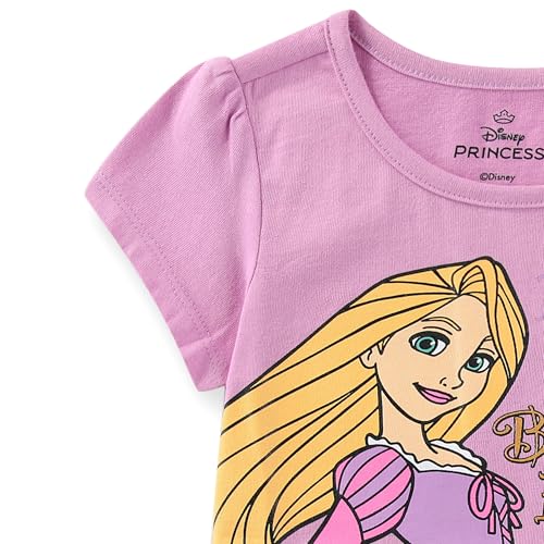 Image of Disney Princess Snow White Moana Frozen Birthday Girls Short Sleeve T-Shirt for Toddler to Big Kids