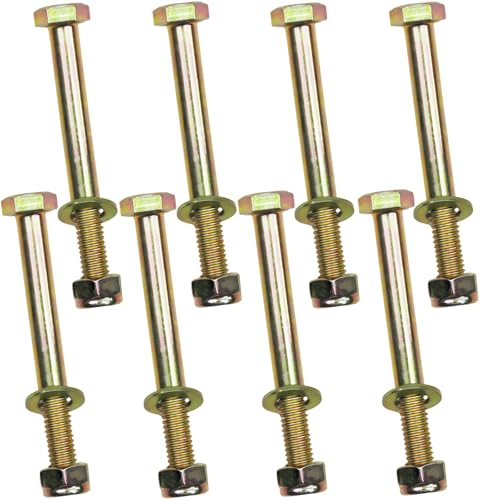 Metalsuberg M8 x 70mm Hex Head Bolt by Color Galvanization with Nylon Lock nut and Flat Washer Assortment Kit,Alloy Steel,Grade 8.8.(8pcs Pack)
