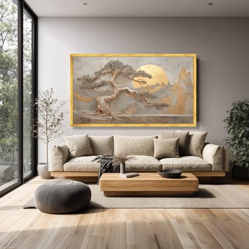 Impression toile paysage bonsaï soleil doré 35x60 déco murale - 4