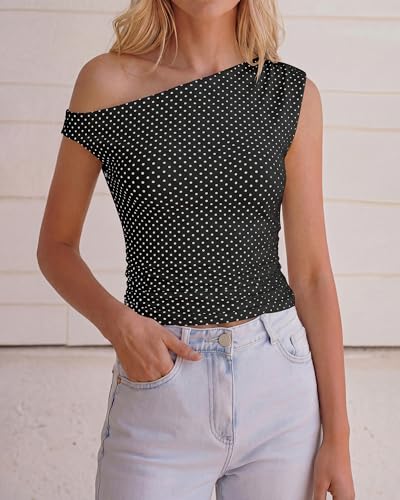 Image of NOLLSOM Spring Tops for Women Trendy Off The Shoulder Top Going Out T Shirts Casual Floral Blouses Summer Outfits 2026