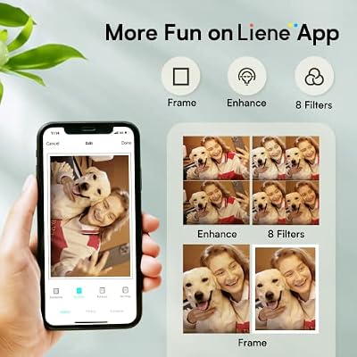 Liene 2x3' Mini Portable Instant Photo Printer Bundle w/ 100 Zink Adhesive Paper, Bluetooth 5.0, Compatible w/iOS & Android, Small Picture Printer for iPhone, Smartphone, Green