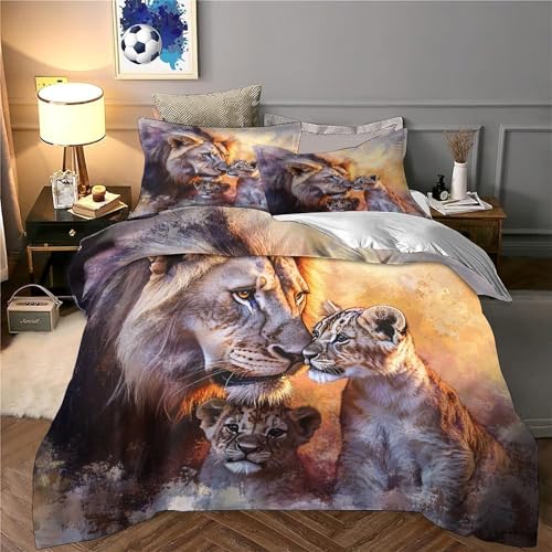 Housse de couette léopard microfibre 220x240 parure de lit fermeture éclair