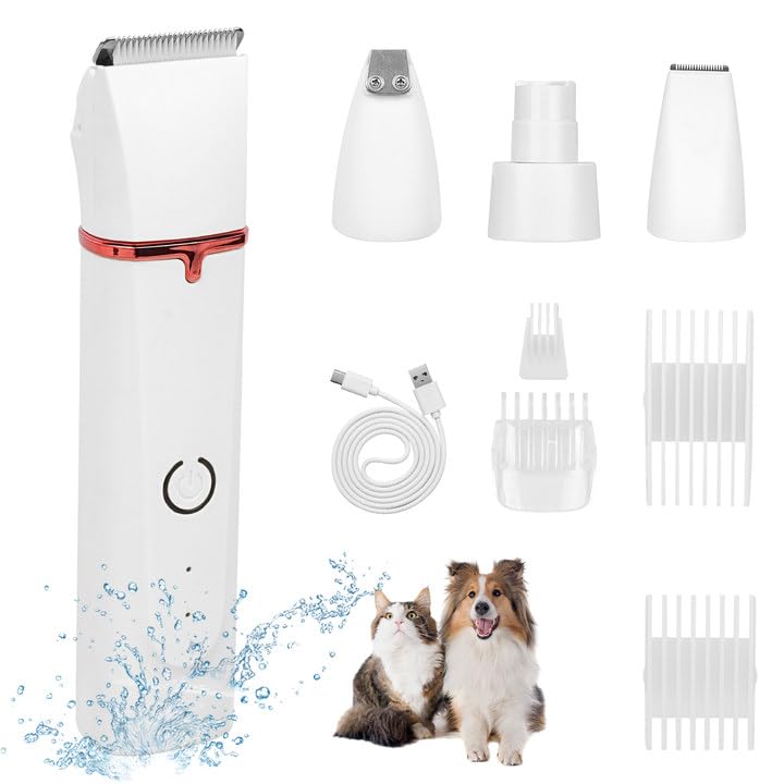 Electric Dog Paw Trimmer Dog Grooming Kit, 4 in 1 Paw Trimmer for Small Dogs Cats Grooming Quiet, Rechargeable and Plug-and-Play Paw Trimmer for Dogs Grooming Hair, Paws, Eyes, Ears, Face Electric Dog Paw Trimmer Dog Grooming Kit, 4 in 1 Paw Trimmer for Small Dogs Cats Grooming Quiet, Rechargeable and Plug-and-Play Paw Trimmer for Dogs Grooming Hair, Paws, Eyes, Ears, Face