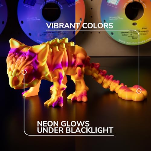 Image of Panchroma Gradient Halloween Orange, Yellow and Magenta Neon PLA 3D Printing Filament, 1.75mm, 1kg Spool, Easy to Print, AMS Compatible, Perfect for Toys, Props, Cosplay, Signage and UV Displays